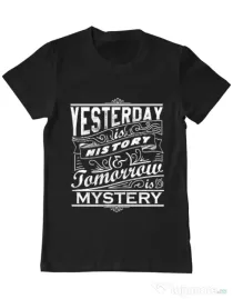 Tricou ADLER barbat Yesterday is history Negru