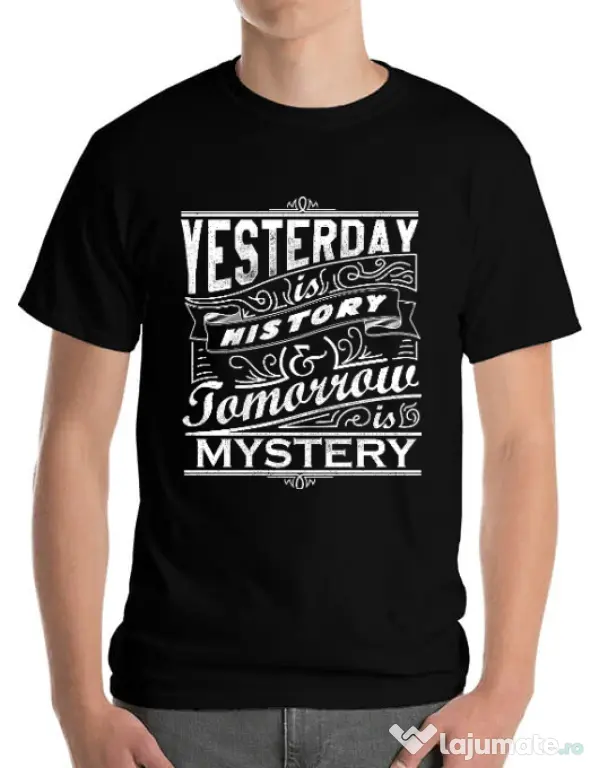 Tricou ADLER barbat Yesterday is history Negru