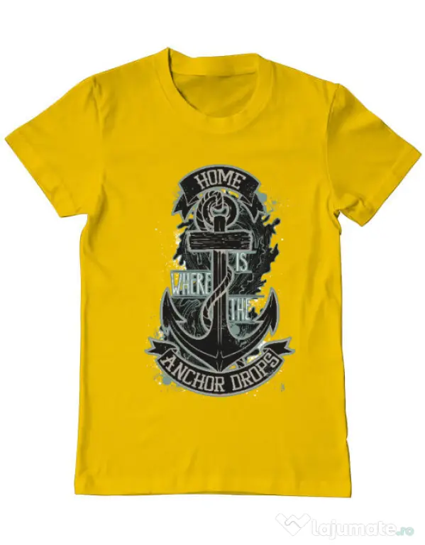 Tricou ADLER barbat The anchor drops Galben