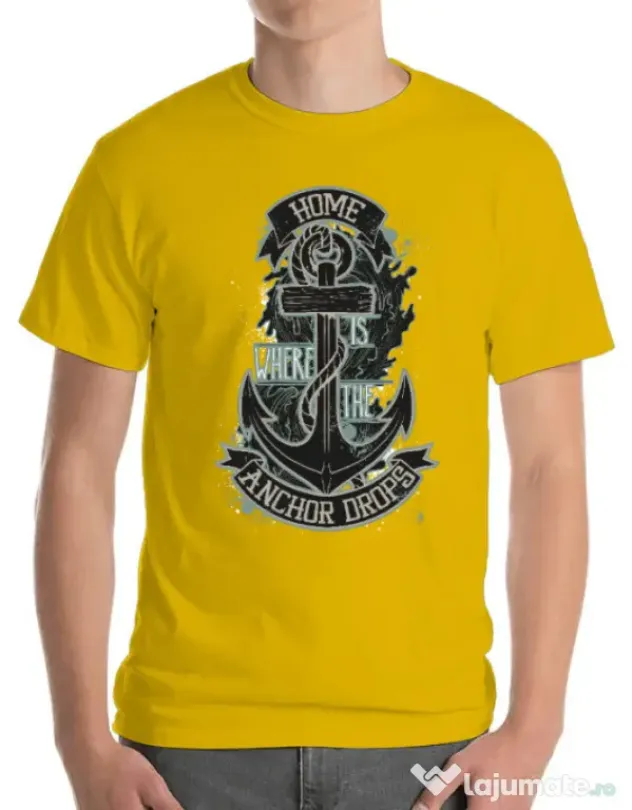 Tricou ADLER barbat The anchor drops Galben