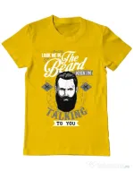 Tricou ADLER barbat Look me in the beard Galben