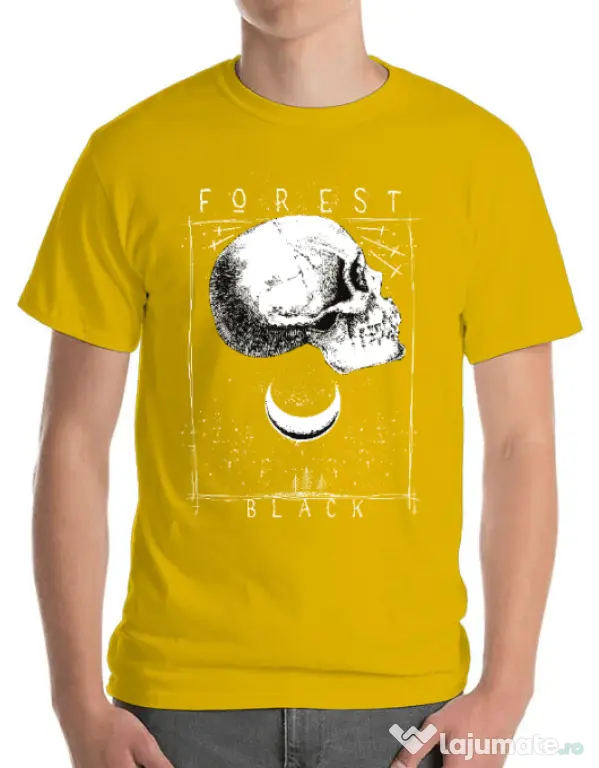 Tricou ADLER barbat Forest Black Galben