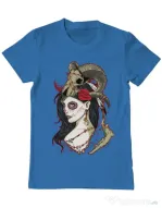 Tricou ADLER barbat Dead Queen Albastru azuriu