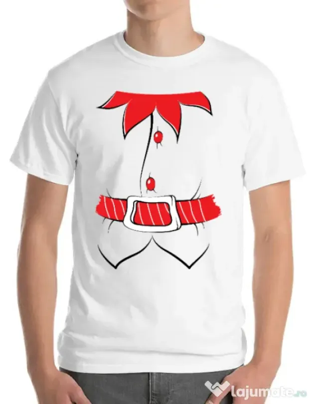 Tricou ADLER barbat Santa helper Alb