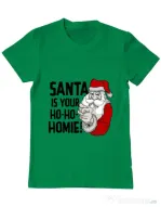 Tricou ADLER barbat Santa is your homie Verde mediu