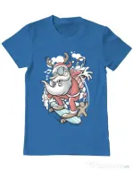 Tricou ADLER barbat Skater Santa Albastru azuriu