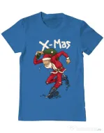 Tricou ADLER barbat Santa Skank Kid Albastru azuriu