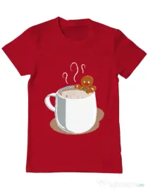 Tricou ADLER barbat Gingerbread man Rosu