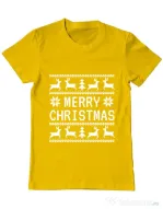 Tricou ADLER barbat Merry Christmas Ugly Sweater Galben