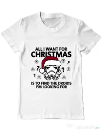 Tricou ADLER barbat Christmas Trooper Alb