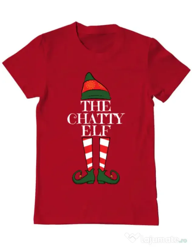 Tricou ADLER barbat The chatty elf Rosu