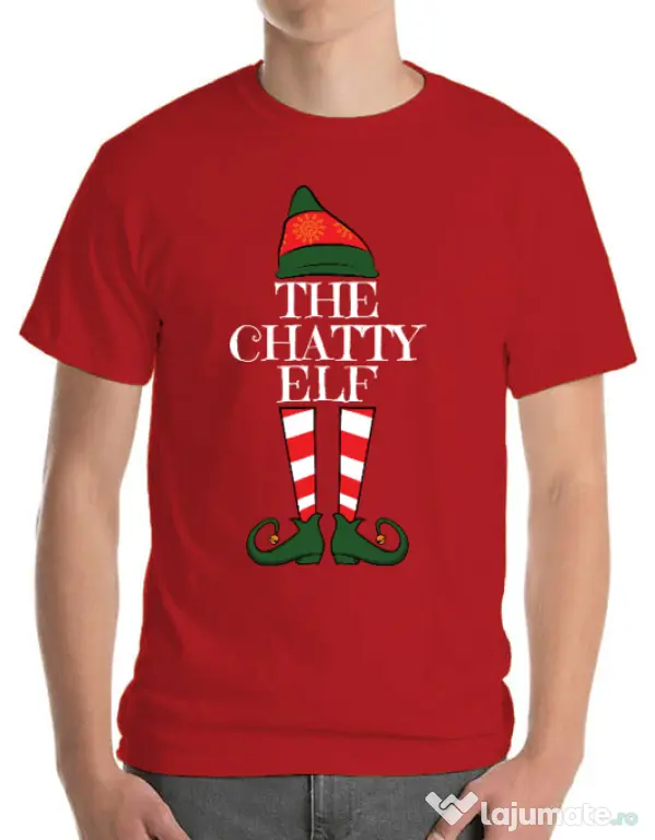 Tricou ADLER barbat The chatty elf Rosu