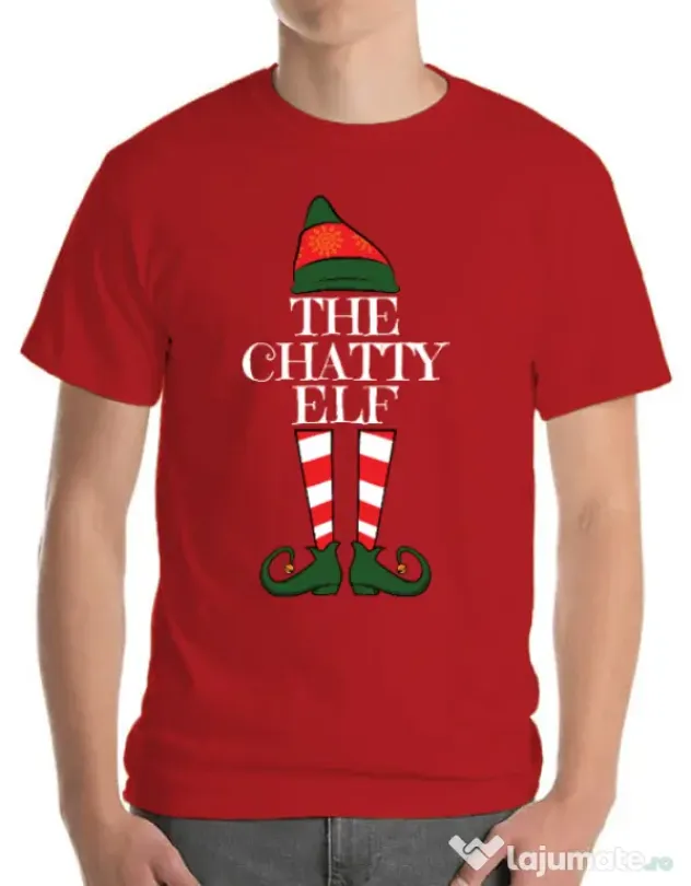 Tricou ADLER barbat The chatty elf Rosu