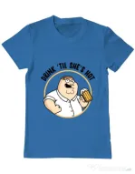 Tricou ADLER barbat Drink til she is hot Albastru azuriu