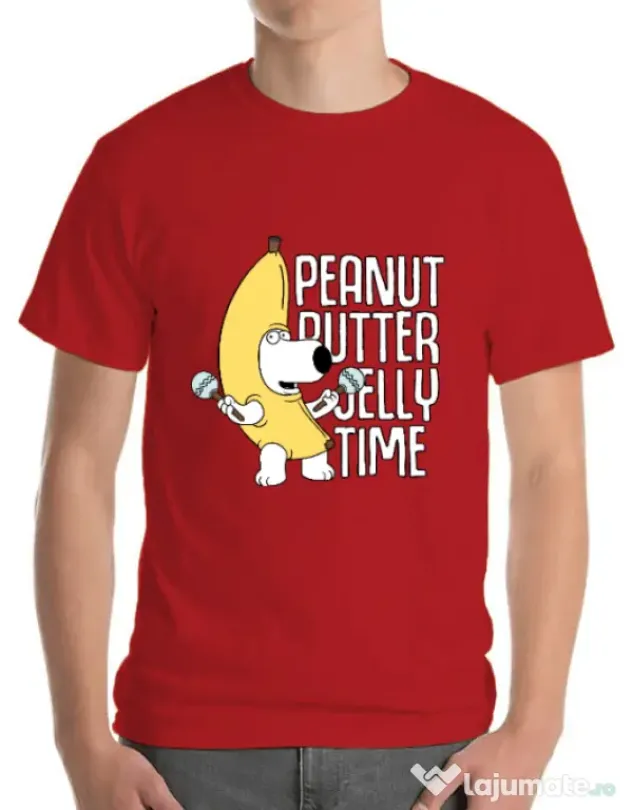 Tricou ADLER barbat Peanut butter jelly time Rosu