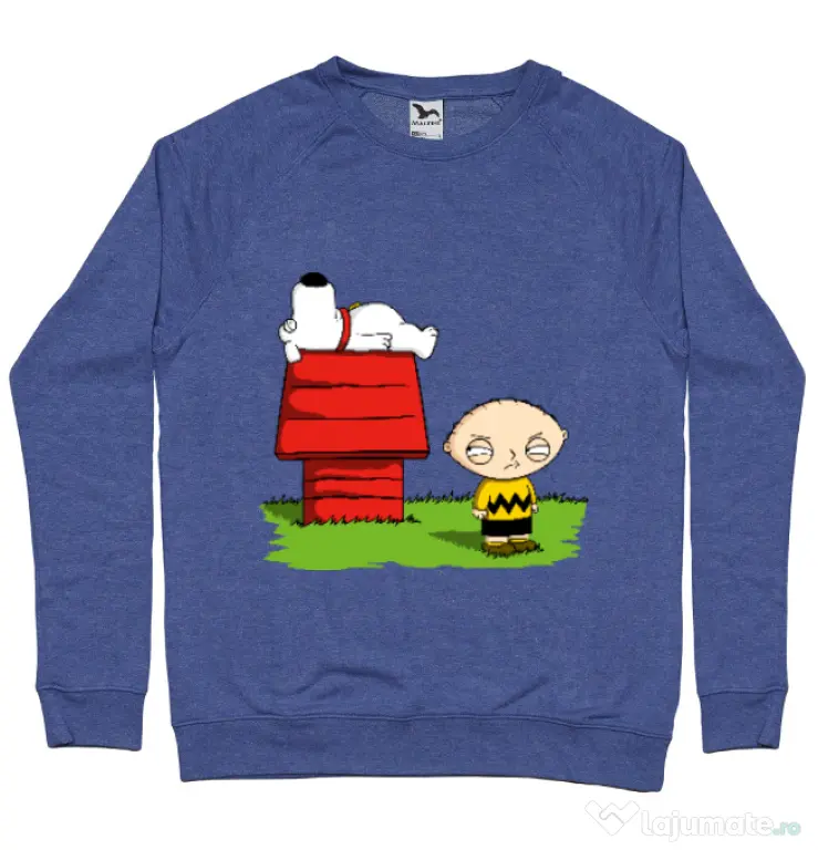 Bluza ADLER barbat Stewie and Snoopy Albastru melanj