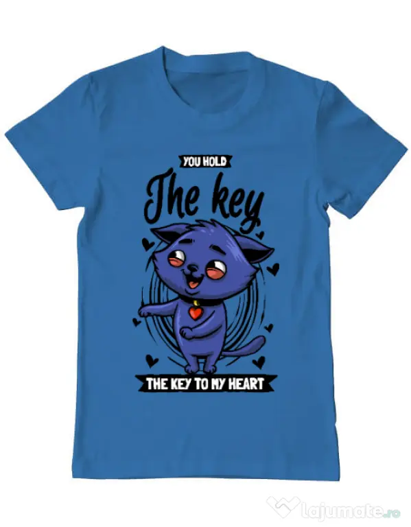 Tricou ADLER barbat You hold the key Albastru azuriu