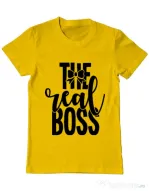 Tricou ADLER barbat The real boss Galben