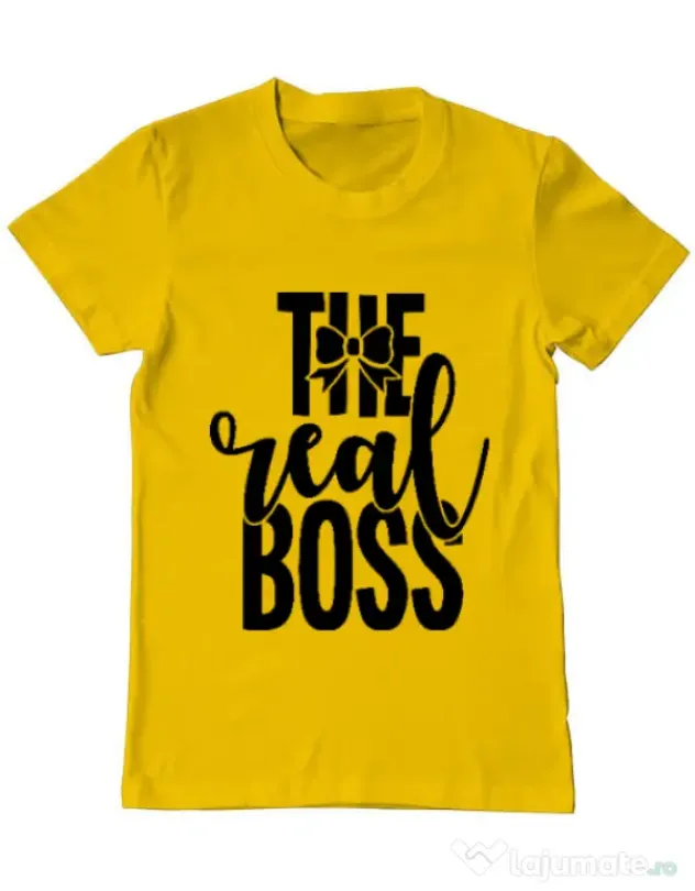 Tricou ADLER barbat The real boss Galben