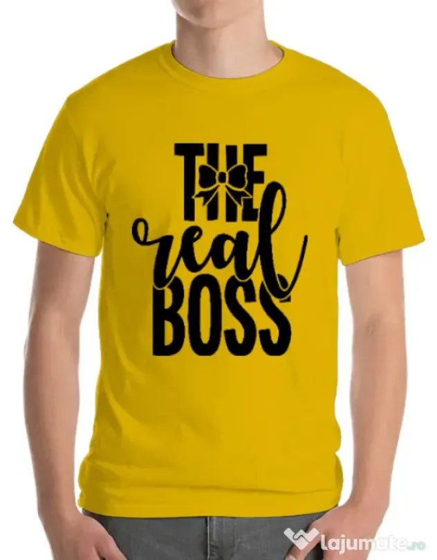 Tricou ADLER barbat The real boss Galben