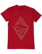 Tricou ADLER barbat Mountain waterfall Rosu