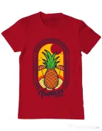 Tricou ADLER barbat Tropical vibes Rosu