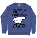 Bluza ADLER barbat Best boyfriend ever Albastru melanj