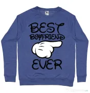 Bluza ADLER barbat Best boyfriend ever Albastru melanj 