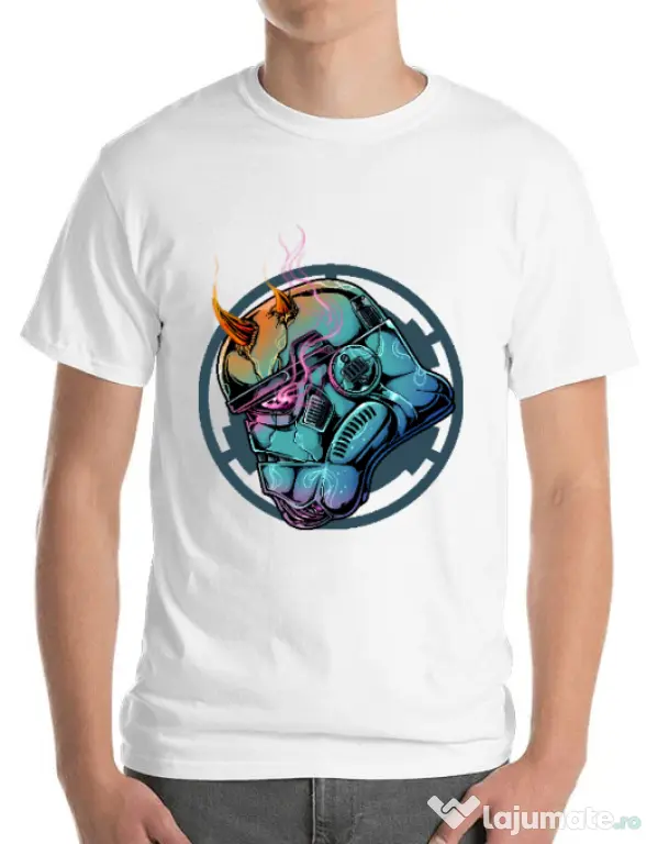 Tricou ADLER barbat Helmet demons Alb
