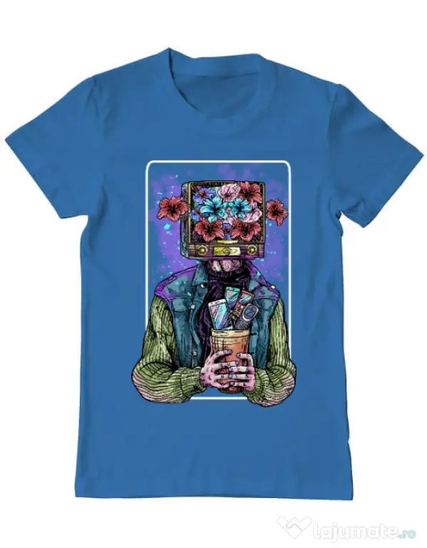 Tricou ADLER barbat Human milenial Albastru azuriu