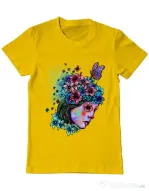 Tricou ADLER barbat Lady and flowers Galben