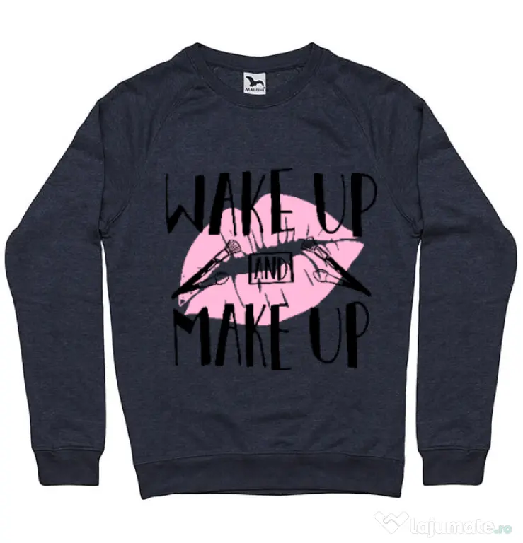 Bluza ADLER barbat Wake up and make up Denim inchis