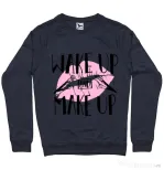Bluza ADLER barbat Wake up and make up Denim inchis