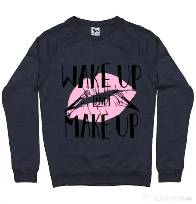 Bluza ADLER barbat Wake up and make up Denim inchis