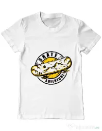 Tricou ADLER barbat Skate adventure Alb