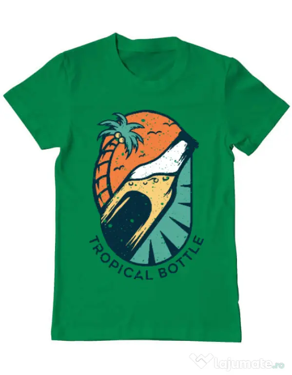 Tricou ADLER barbat Tropical bottle Verde mediu
