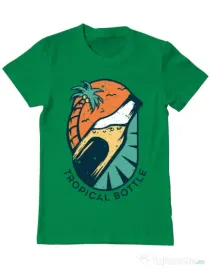 Tricou ADLER barbat Tropical bottle Verde mediu