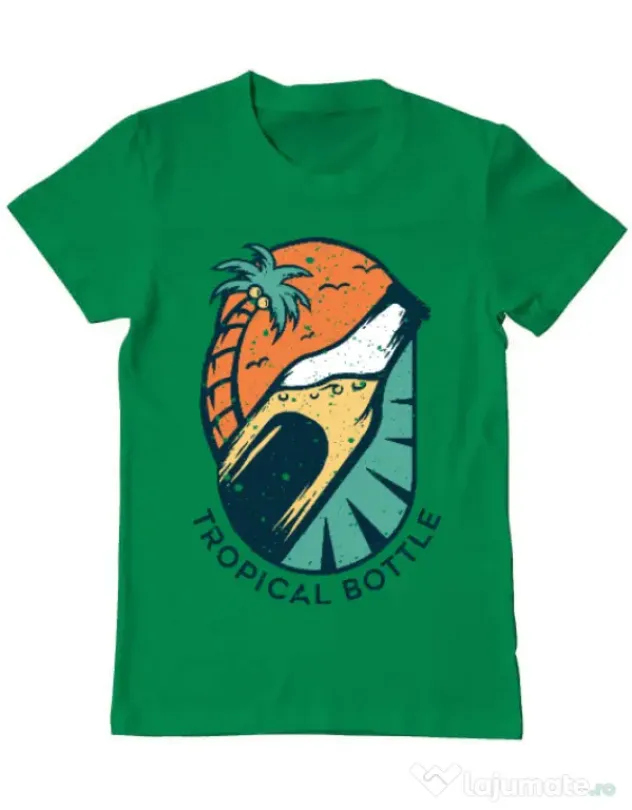 Tricou ADLER barbat Tropical bottle Verde mediu