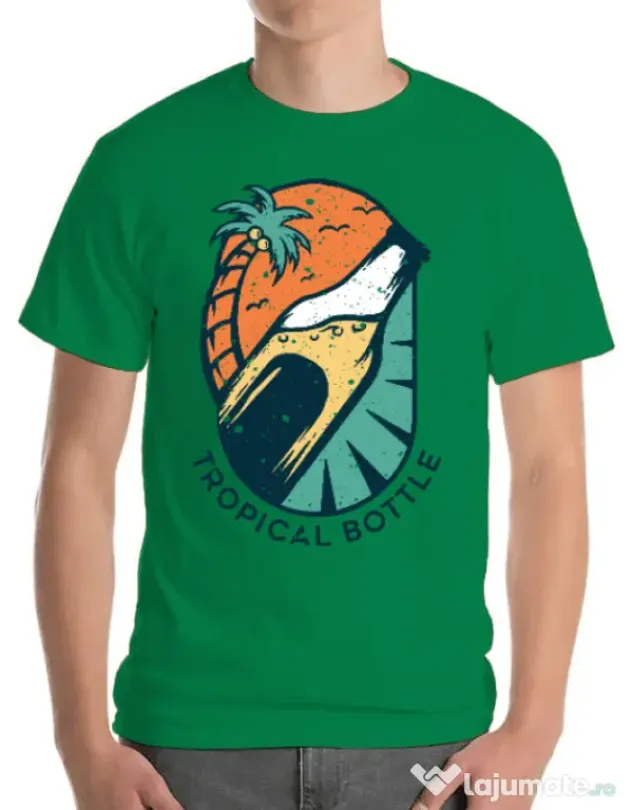 Tricou ADLER barbat Tropical bottle Verde mediu