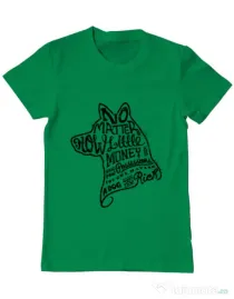 Tricou ADLER barbat A Dog Makes You Rich Verde mediu
