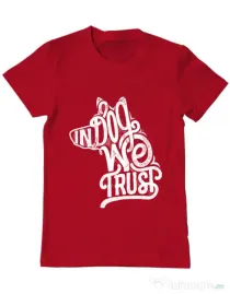Tricou ADLER barbat In dog we trust Rosu