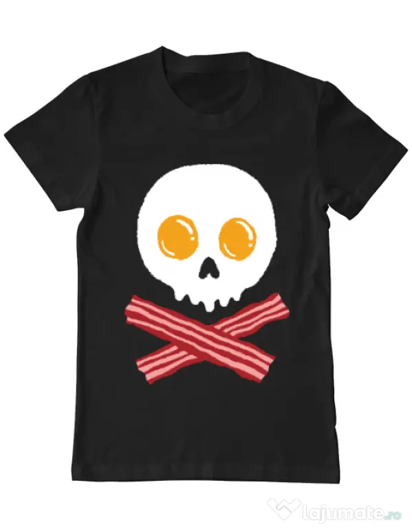 Tricou ADLER barbat Breakfast skull Negru