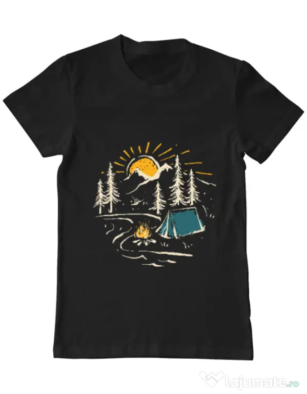 Tricou ADLER barbat Camping Negru