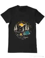 Tricou ADLER barbat Camping Negru