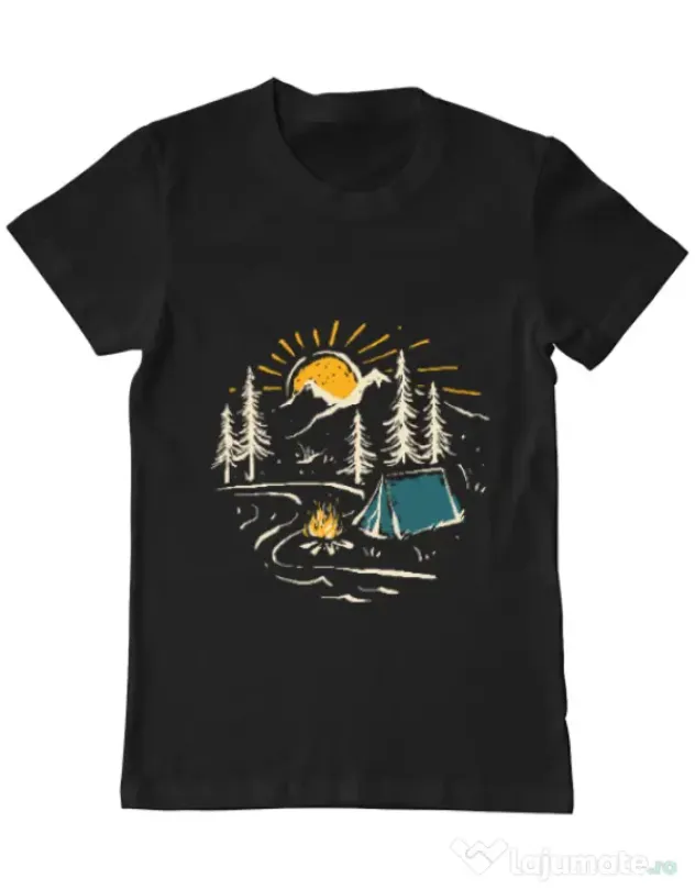 Tricou ADLER barbat Camping Negru