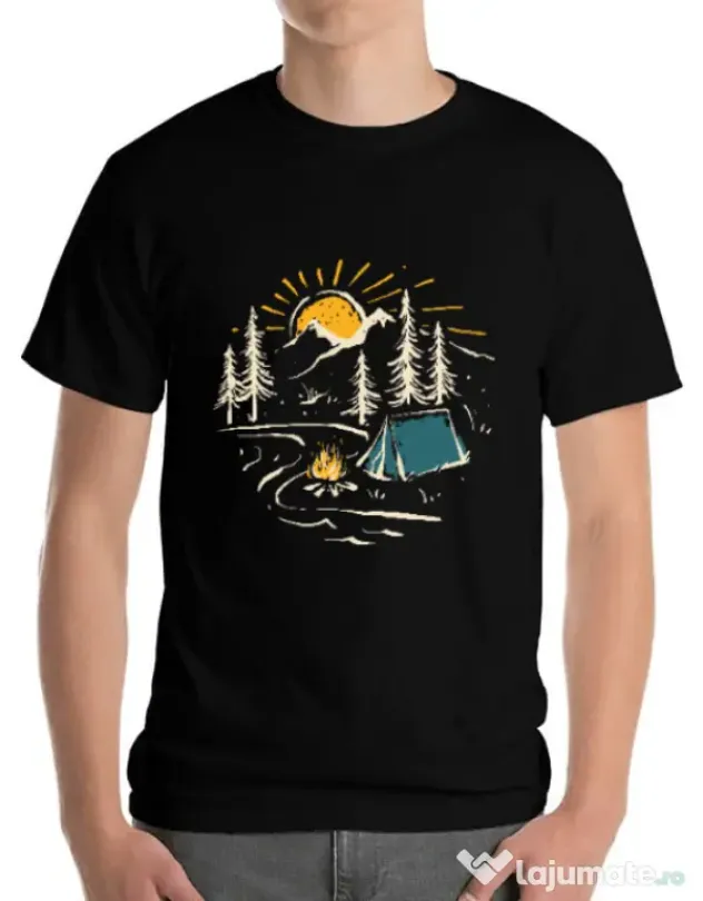 Tricou ADLER barbat Camping Negru
