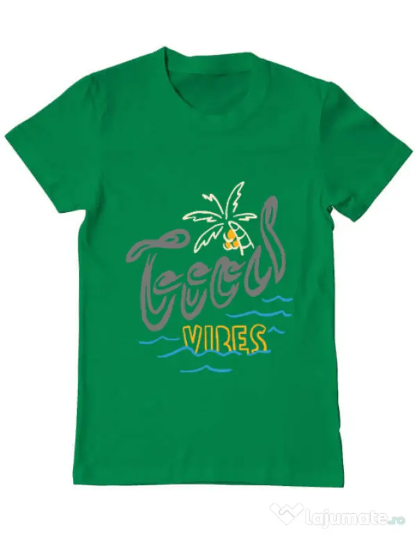 Tricou ADLER barbat Cool vibes typo Verde mediu