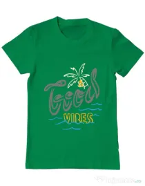 Tricou ADLER barbat Cool vibes typo Verde mediu