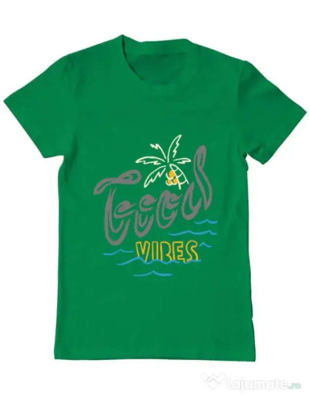 Tricou ADLER barbat Cool vibes typo Verde mediu