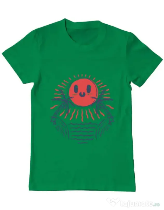 Tricou ADLER barbat Hello sunset Verde mediu